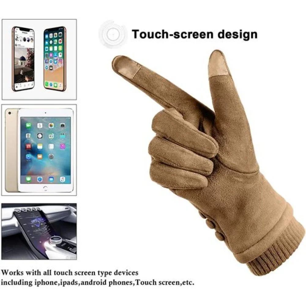 Women's Gloves Winter Touch Screen Fleece Lined Thick Warm Windproof Glo…